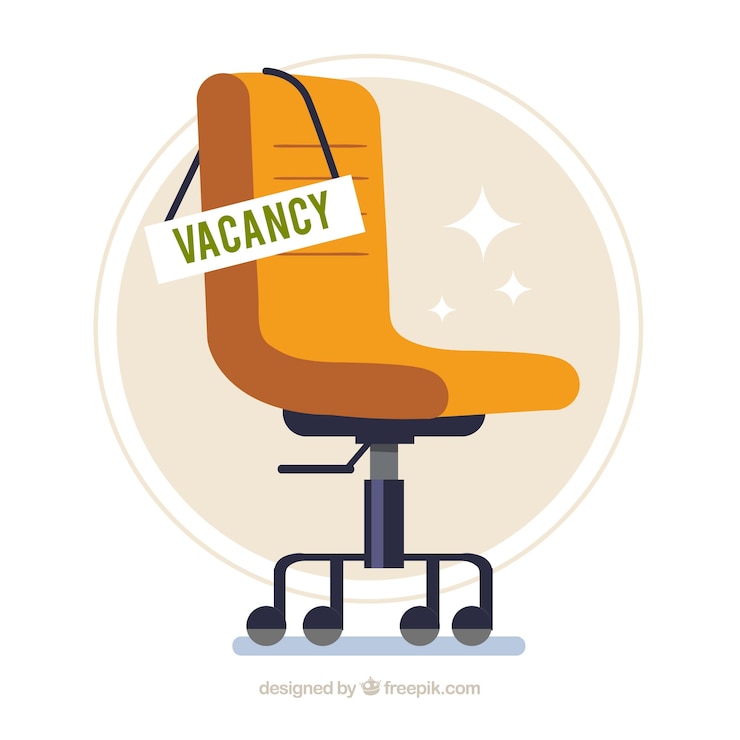Vecteur gratuit arrière-plan d&#39;emploi vacance avec chaise dans un style plat