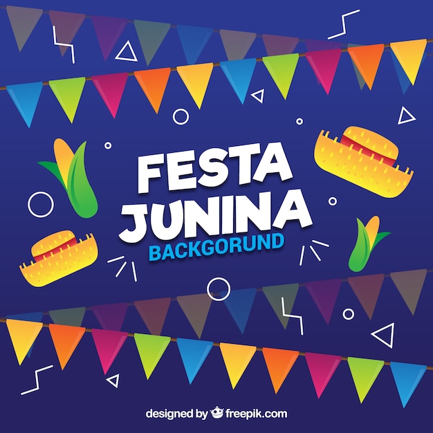 Vecteur gratuit arrière-plan de festa célébration junina