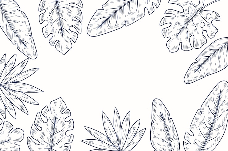 Vecteur gratuit arrière-plan de feuilles tropicales dessinées à la main