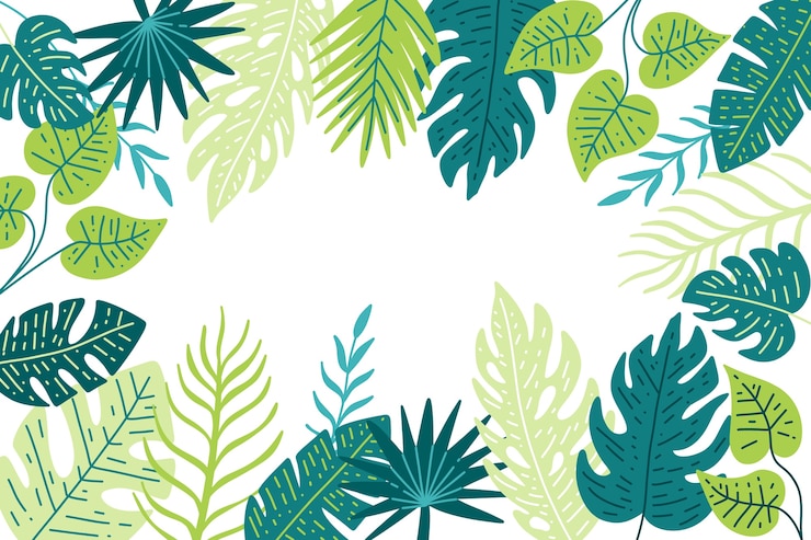 Vecteur gratuit arrière-plan de feuilles tropicales dessinées à la main
