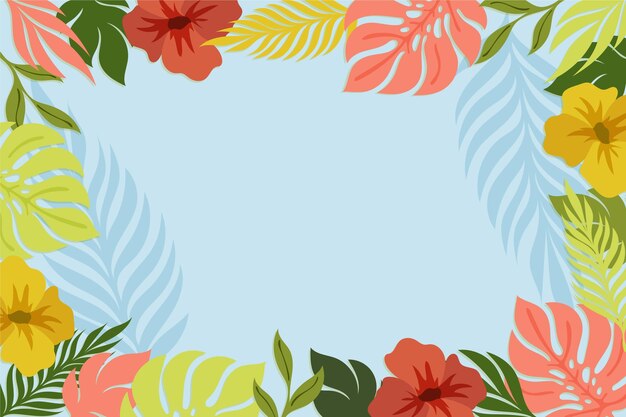 Arrière-plan de feuilles tropicales pour le zoom