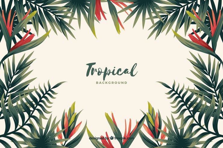 Vecteur gratuit arrière-plan de fleurs tropicales