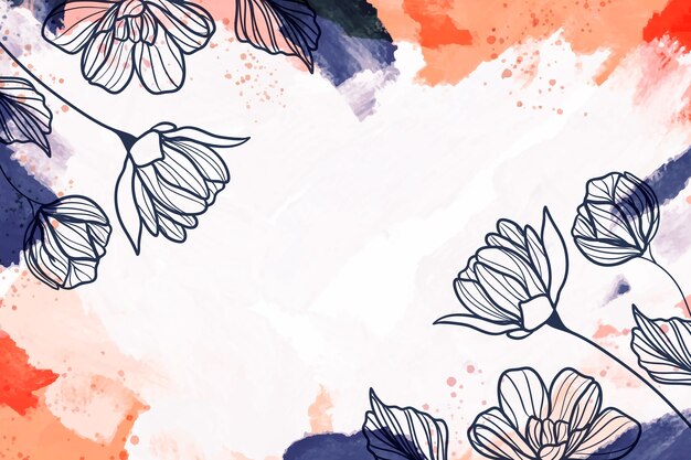 Arrière-plan floral abstrait à l'aquarelle