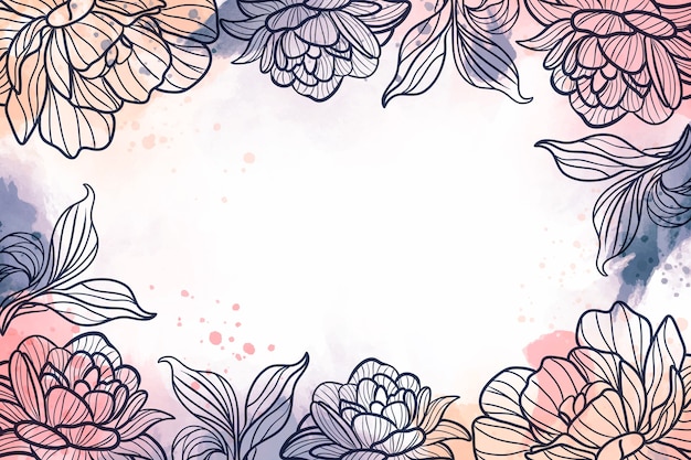 Arrière-plan floral abstrait à l'aquarelle