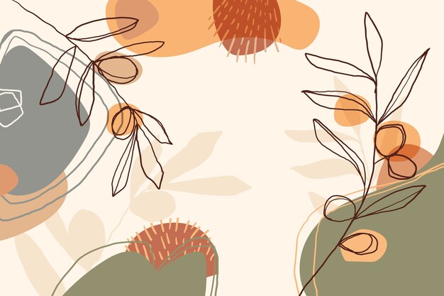 Arrière-plan floral abstrait dessiné à la main