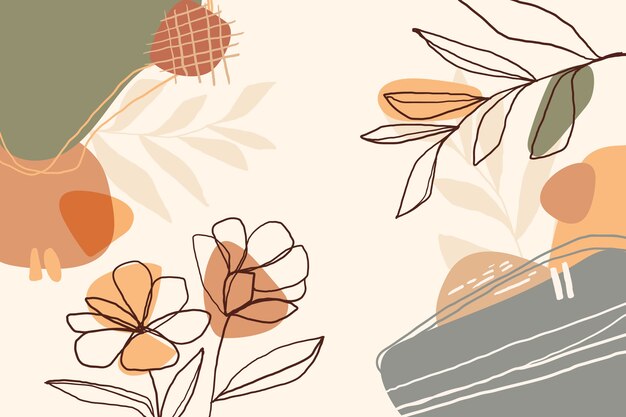 Arrière-plan floral abstrait dessiné à la main