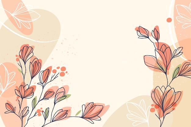 Vecteur gratuit arrière-plan floral abstrait dessiné à la main