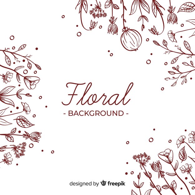 Vecteur gratuit arrière-plan floral dessiné à la main simple