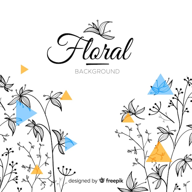 Arrière-plan floral dessiné à la main