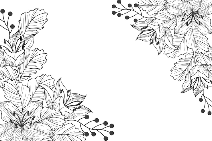 Vecteur gratuit arrière-plan floral gravé à la main