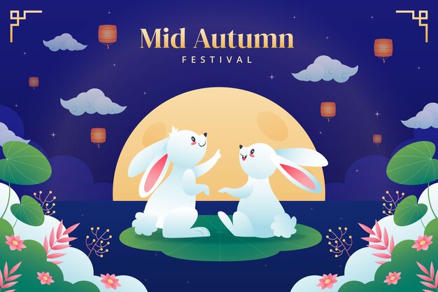 Arrière-plan en gradient pour la célébration du festival chinois de mi-automne