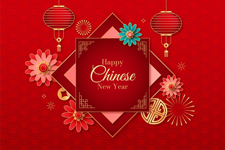 Vecteur gratuit arrière-plan en gradient pour le festival du nouvel an chinois