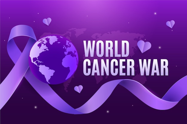 Vecteur gratuit arrière-plan en gradient pour la sensibilisation à la journée mondiale du cancer