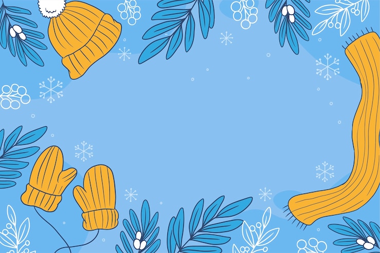 Vecteur gratuit arrière-plan d'hiver dessiné à la main