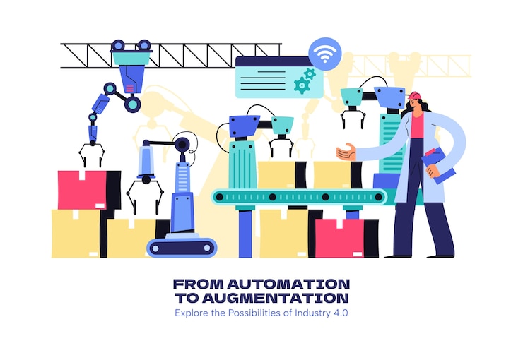 Vecteur gratuit arrière-plan de l'industrie 4.0 dessiné à la main