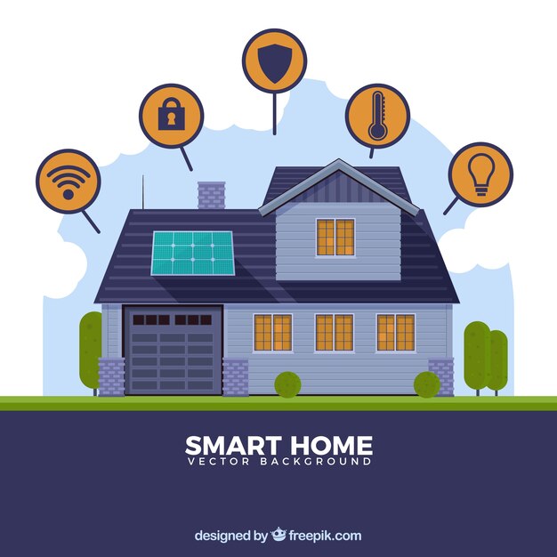 Arrière-plan intelligent maison avec dispositif