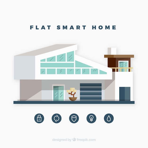 Arrière-plan intelligent maison avec dispositif