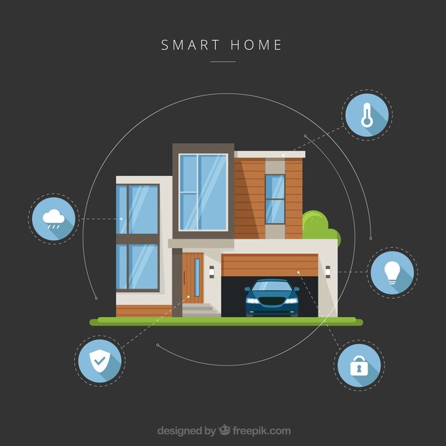 Arrière-plan intelligent maison avec dispositif