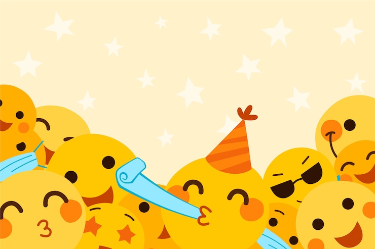 Vecteur gratuit arrière-plan de la journée de l'emoji du monde plat