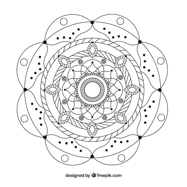 Vecteur gratuit arrière-plan linéaire de mandala