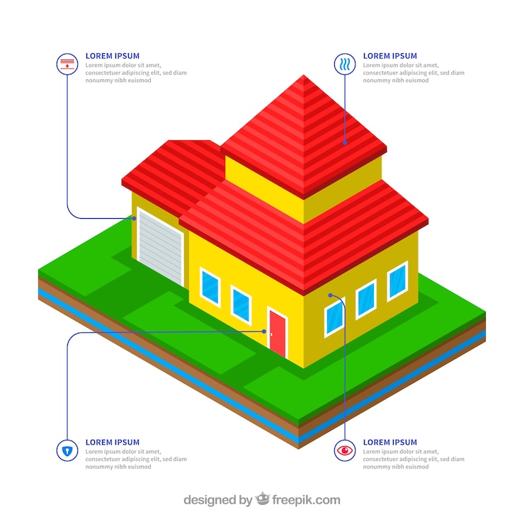 Vecteur gratuit arrière-plan de la maison intelligente dans le style isométrique
