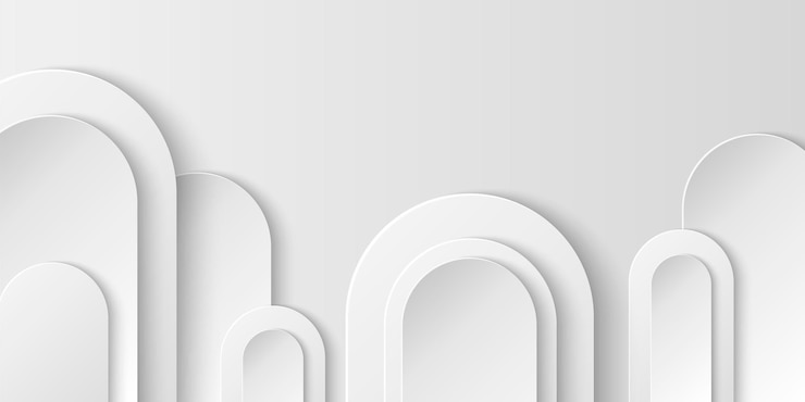 Vecteur gratuit arrière-plan néomorphe blanc avec des arches