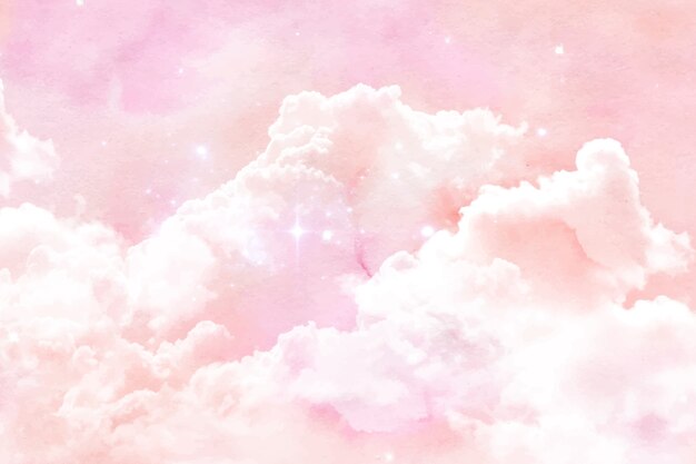 Arrière-plan de nuages de coton à l'aquarelle