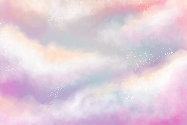 Arrière-plan de nuages de coton à l'aquarelle