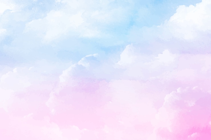 Vecteur gratuit arrière-plan de nuages de coton à l'aquarelle