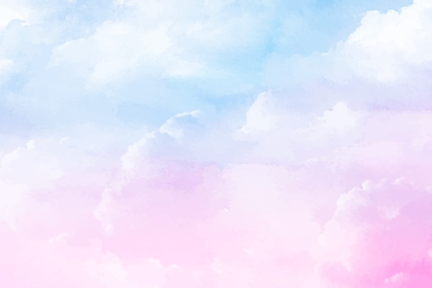 Arrière-plan de nuages de coton à l'aquarelle