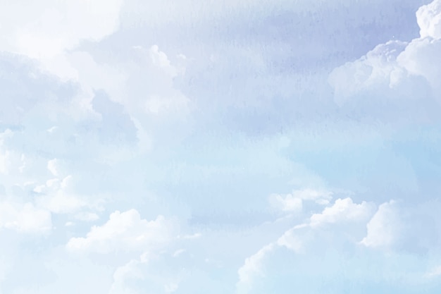 Arrière-plan de nuages de coton à l'aquarelle