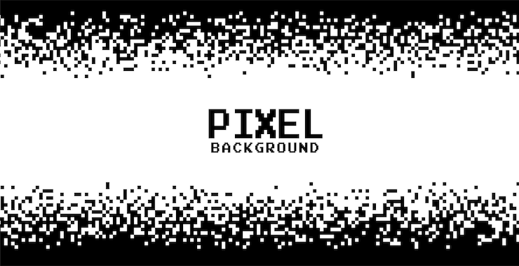Vecteur gratuit arrière-plan en pixels noirs et blancs