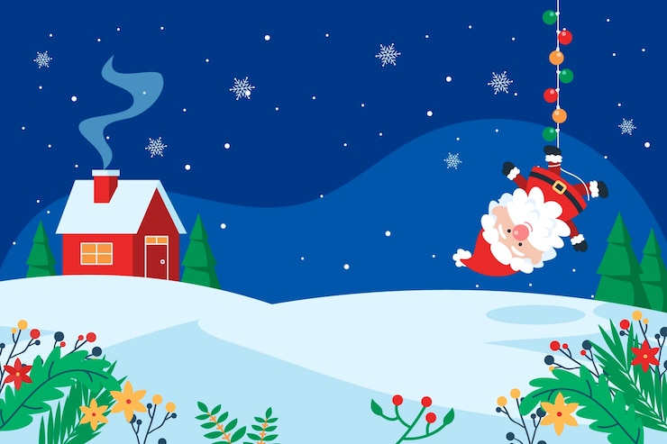 Vecteur gratuit arrière-plan plat de noël