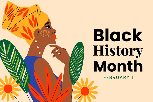Arrière-plan plat pour la célébration du mois de l'histoire noire
