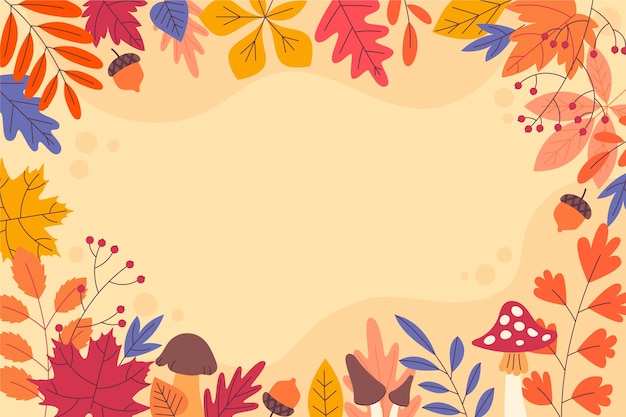 Vecteur gratuit arrière-plan plat pour la célébration de la saison d'automne