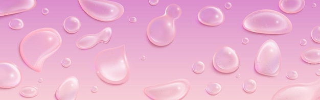 Vecteur gratuit arrière-plan rose avec eau transparente ou goutte de gel