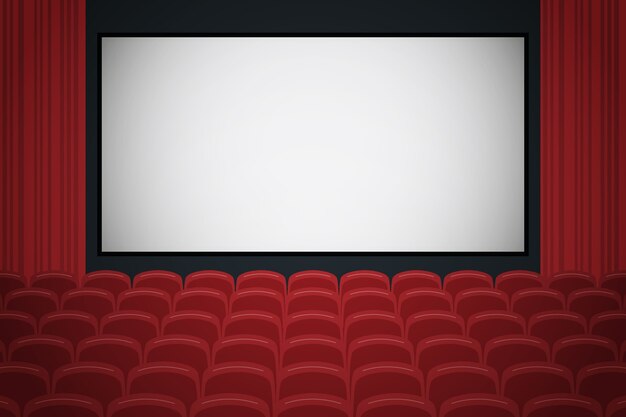 Arrière-plan d'une salle de cinéma à design plat