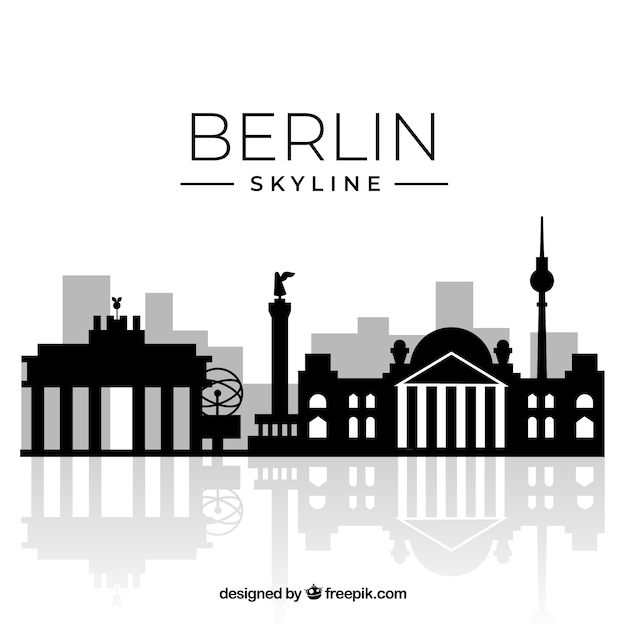 Arrière-plan de silhouette berlin skyline