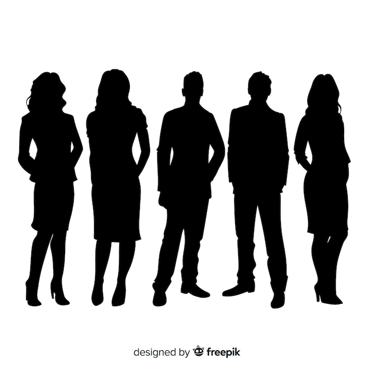 Vecteur gratuit arrière-plan des silhouettes d'adultes