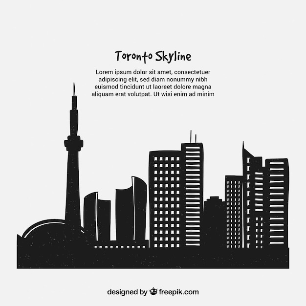 Vecteur gratuit arrière-plan de toronto skyline