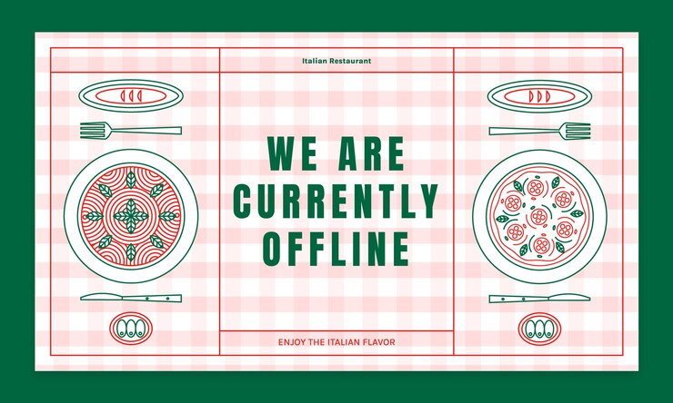 Vecteur gratuit arrière-plan twitch pour un restaurant de cuisine italienne traditionnelle