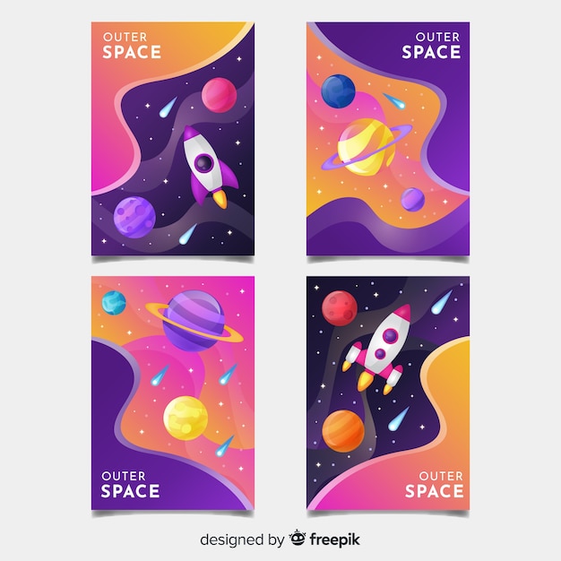 Vecteur gratuit arrière-plans colorés de l'espace