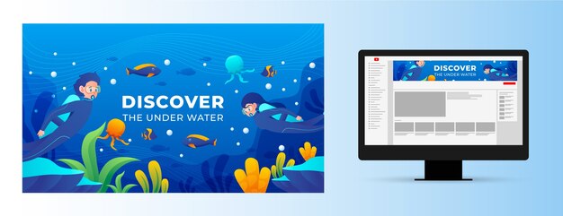 Art de la chaîne youtube de l'activité de plongée dégradée