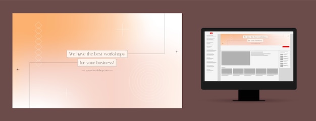 Vecteur gratuit art de la chaîne youtube de l'atelier d'affaires dégradé