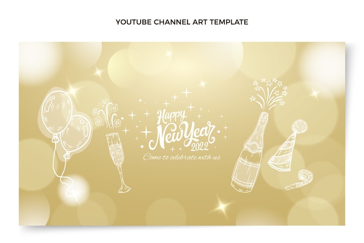 Vecteur gratuit art de chaîne youtube dégradé nouvel an