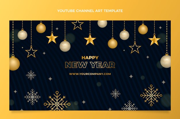 Art de chaîne youtube dégradé nouvel an