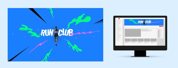 Vecteur gratuit art de la chaîne youtube du club de course