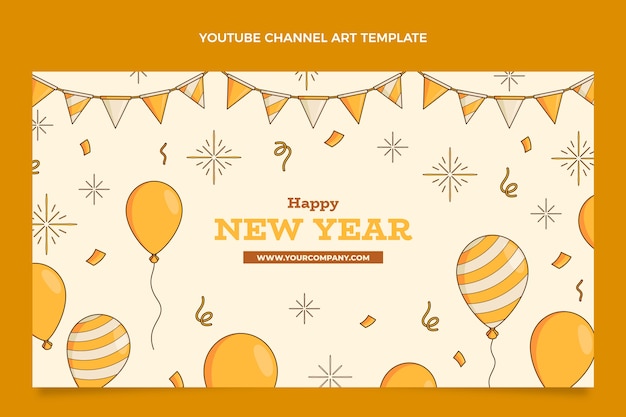 Art De La Chaîne Youtube Du Nouvel An Dessiné à La Main