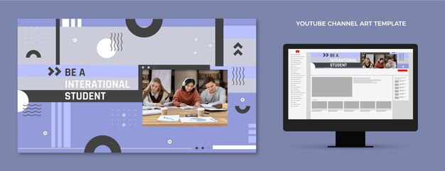Art de la chaîne youtube de l'école internationale minimale plate
