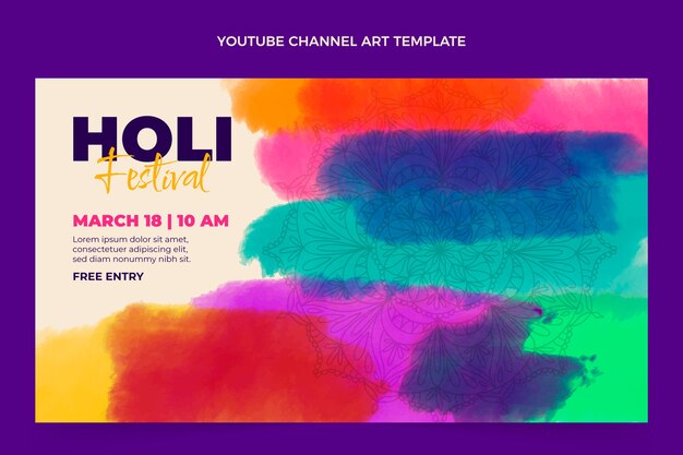 Art De La Chaîne Youtube Holi Aquarelle